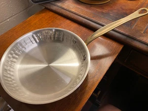 NWOT Mauviel M'ELITE B Hammered 5-Ply Frying Pan With Brass Handle 8" FREE SHIP - Picture 1 of 10