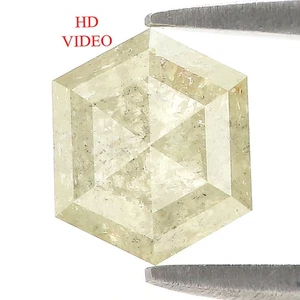 1.77 CT Natural Loose Hexagon Cut Diamond 7.90 MM Salt And Pepper Diamond L3464 - Picture 1 of 8