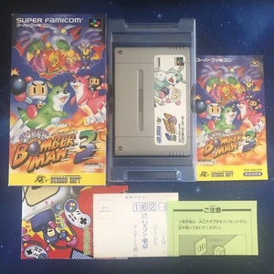 SFC Bomberman 3 box with manual postcard Famicom Japan Region - Picture 1 of 10