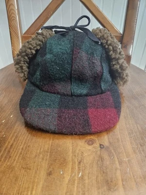 Vintage Polo Ralph Lauren Plaid Trapper Hat Mouton Lamb Cap Ear Flaps Wool Large - Image 1 of 4
