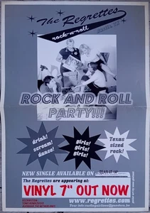 Póster original de The Regrettes Rock and Roll Party Bélgica 2001 Garage Rock - Imagen 1 de 2