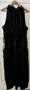 GAP Stufen Neckholder Maxikleid Damen XXL schwarz Boho Resortwear fließende Rüschen - Bild 1 von 16
