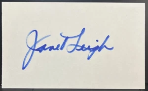 JANET LEIGH Signed Autograph Index Card PSYCHO Actress Marion Crane Hollywood - Afbeelding 1 van 2