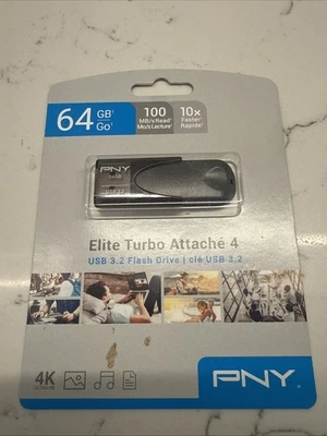 PNY 64GB USB 3.0 Flash Drive Black/Grey - Image 1 of 2
