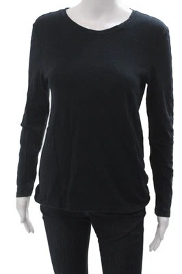 Joe Fresh Mujer Camiseta Básica Negra Manga Larga Algodón Cuello Redondo Talla M Foto 1 de 4