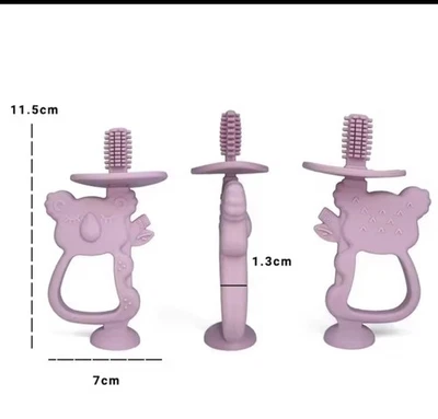 Cepillo de dientes de juguete mordedor púrpura Koala para bebés de 3 meses en adelante Foto 1 de 2