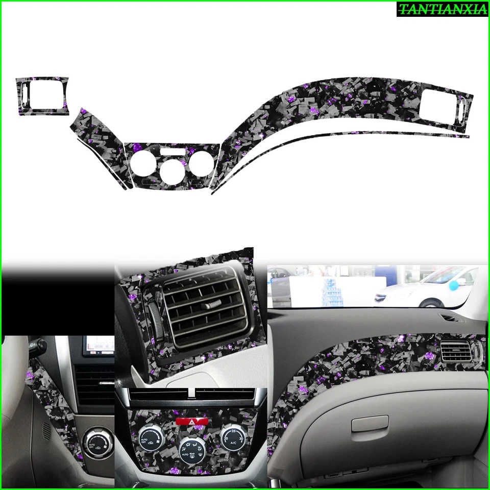 Panel de tablero de fibra de carbono forjado de lámina púrpura para Subaru Impreza WRX STI 08-14 Foto 1 de 4