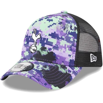 Men's New Era Tottenham Hotspur Black Glitch All Over Print E-Frame Trucker - Image 1 of 4