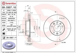 Brake Disc PEUGEOT 308 II 1.2 VTi 72 09.C657.11 - Picture 1 of 2
