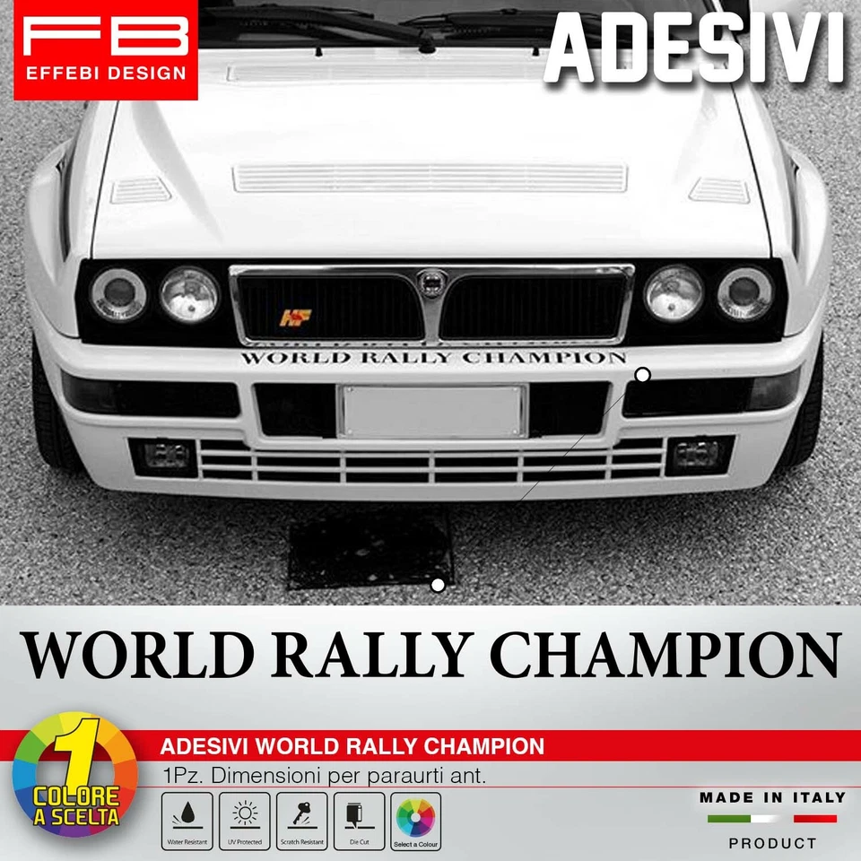 Adesivi Stickers Lancia Delta WORLD RALLY CHAMPION Delta Evoluzione Martini HF