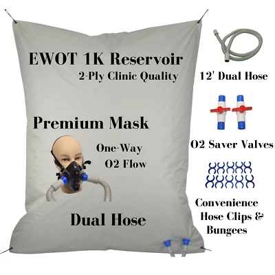 Kit Depósito EWOT - 1000 Litros - Máscara Premium - Manguera Doble - Gris Foto 1 de 4