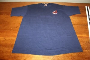CLEVELAND INDIANS T Shirt VINTAGE Embroidered CHIEF WAHOO Men’s Large Tribe Gear - Picture 1 of 6