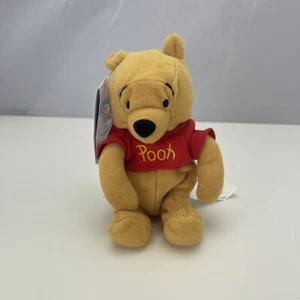Disney Store Winnie The Pooh Bear Mini Bean Bag Plush Stuffed Toy w Tag Vintage - Picture 1 of 5