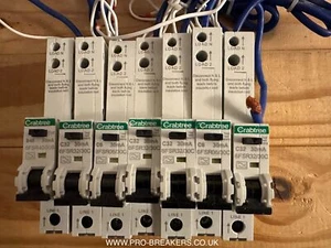 CRABTREE 6A 10A 16A 16A 20A 32A 40A 50A RCBO 6FSR 30MA 1 POLO RCBO TIPO B C - Imagen 1 de 18