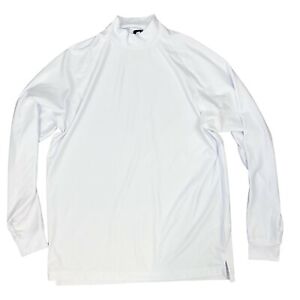Foot Joy Mens White Mock Neck Long Sleeve Pullover Golf Shirt Size Medium