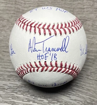 Alan Trammell Detroit Tigers Signed & 5x Inscribed Career Stat MLB Baseball JSA - Image 1 of 4