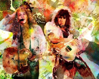 ROCKCHROMATIC Bon Jovi Art Print, Jon Bon Jovi Canvas, Richie Sambora, Pop Art Poster