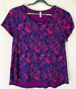 LuLaRoe Jacquard Classic T Women's Short Sleeve Top Jacquard 3XL Cowboy Dog Blue - Picture 1 of 4