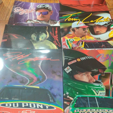 6 vintage nascar 3 ring binder folders NEW EARNHARDT Gordon Labonte Irvan 90’s Cover