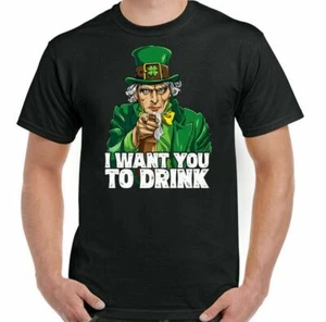 Maglietta Di San Patrizio, Voglio Che Tu Beva Birra Paddys Irish Unisex - Picture 1 of 22