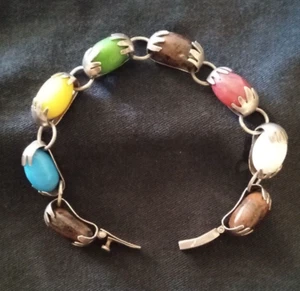 Vintage Armband Sterlingsilber mit mehrfarbigem Stein - Bild 1 von 7