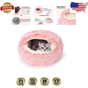 Stylish Washable Cat Cave with Raised Rim – Perfect Bed for Comfort & Security - Picture 1 of 9
