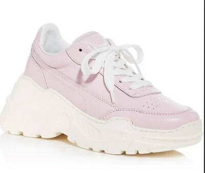 Joshua Sanders女式皮革厚底跑步训练鞋美国8-9粉色325美元 — 第 1/4 张图片