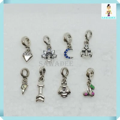 Charms Ciondolo in Argento Ciliegia Diamante Fulmine Ancora Albero  Coccinella - Immagine 1 di 4