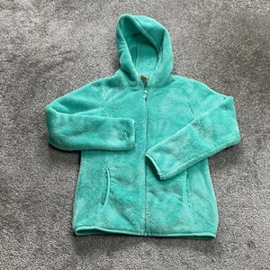 Faded Glory Fur Jacket Girls Large 10-12 Blue Full Zip Hoodie Fleece Long Sleeve - Picture 1 of 9