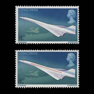 Gran Bretaña 1969 (Variedad) 4d Concorde falta amarillo-naranja y fósforo - Imagen 1 de 1