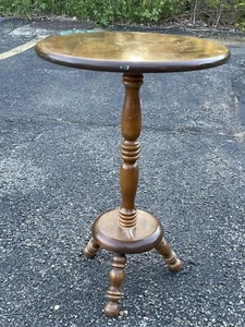 Ethan Allen Amer Trad Solid Maple Birch 3 Leg Pedestal Table Plant Stand Display - Picture 1 of 9