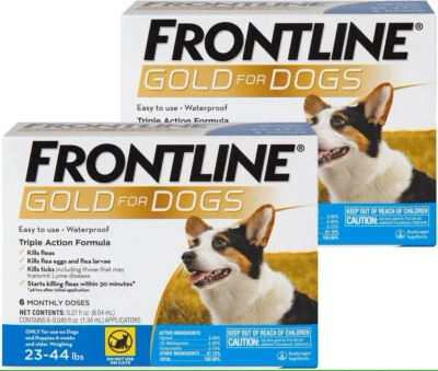 Frontline Plus Gold Dogs 23-44 lbs | 100% Genuine U.S EPA Approve !! | 12 Doses