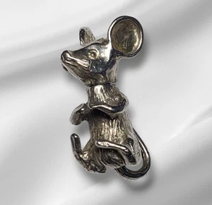 Vtg Mid Century Silver Charm Moving Mouse Sterling England HTF - Picture 1 of 7