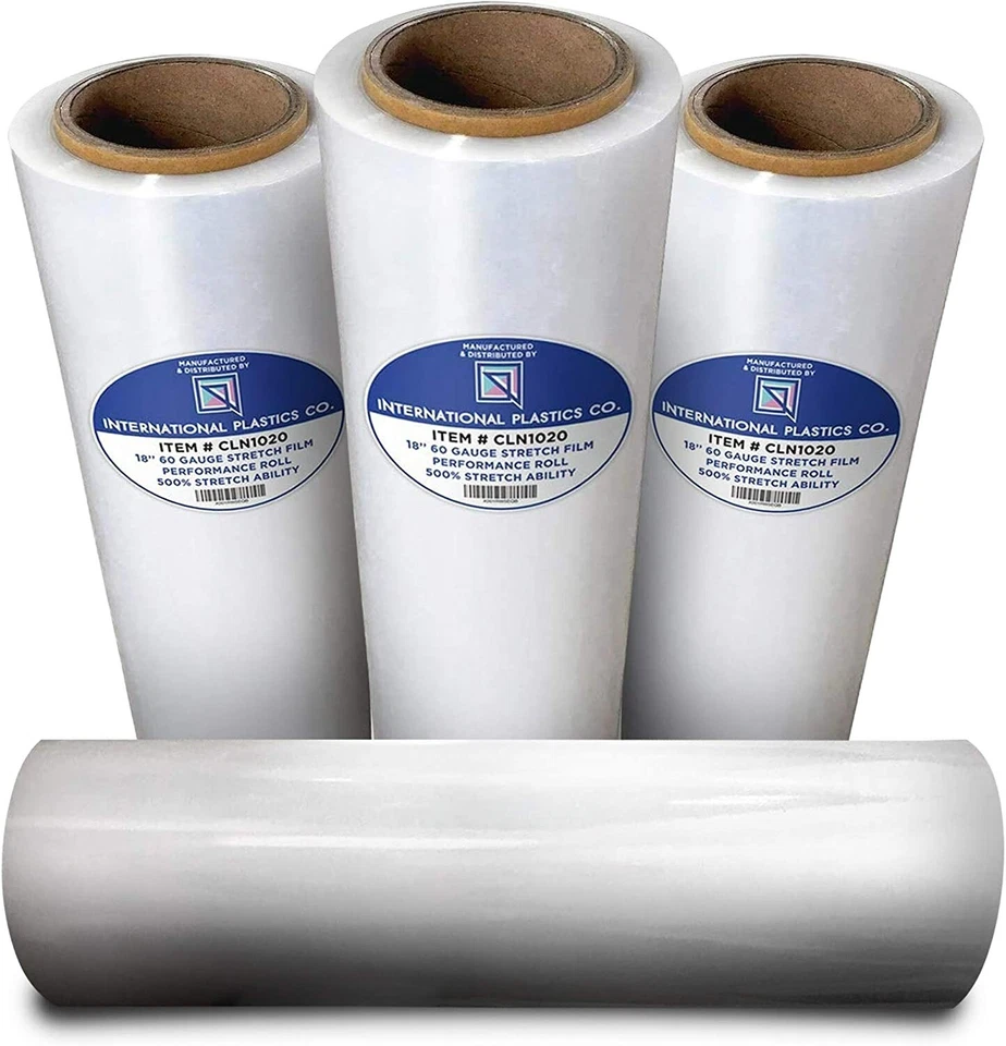 18" Stretch Film / Wrap 1200 feet 500% Stretch Heavy Duty Clear Cling 4 ROLLS - Image 1 of 4