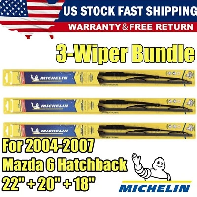 Limpiaparabrisas delantero trasero 3pk para Mazda 6 Hatchback 2004-2007 solo 30221/180/200 Foto 1 de 4