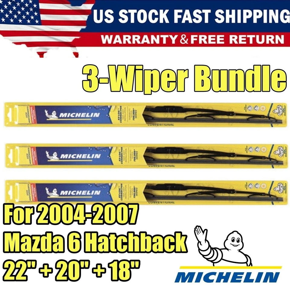 Limpiaparabrisas delantero trasero 3pk para Mazda 6 Hatchback 2004-2007 solo 30221/180/200 Foto 1 de 4