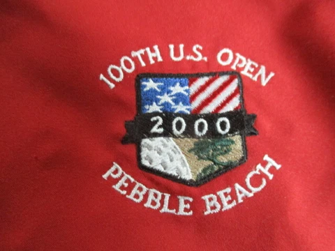 2000 100th US Open - Championship PEBBLE BEACH (LG) V-Neck Jacket TIGER WOODS Cover