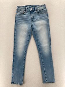 American Eagle Jeans Mens 28x30 Skinny Medium Wash Blue Stretch Denim Low Rise