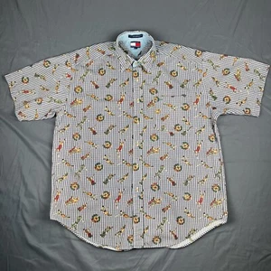 Vintage TOMMY HILFIGER Button up Shirt Golf Print Men's Size XL - Picture 1 of 9