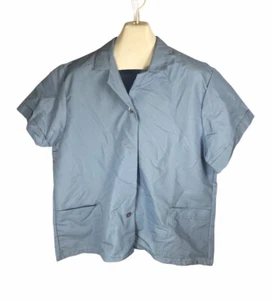 New Vintage Red Kap Blue Size XXL Short Sleeve Button Up Free US Shipping - Picture 1 of 3