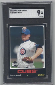 Tarjeta de béisbol vintage Upper Deck 2002 #166 Kerry Wood Chicago Cubs clasificación SGC 9 - Imagen 1 de 2