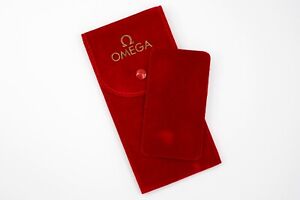 Watch Box OMEGA Rosso tessuto floccato morbido stampa Gold Luxury Idea Regalo