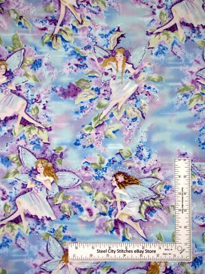 Tela de hadas hadas por yarda detalles plateados algodón tesoros atemporales CM8596 Foto 1 de 2