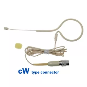 Beige Single Ear Hanging Microphone for Audio-Technica Wireless BeltPock HeadMic - Picture 1 of 6