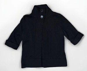 Patagonia Sweater Womens Small Black Wool Cardigan Button Poncho Knit Coat - Picture 1 of 8
