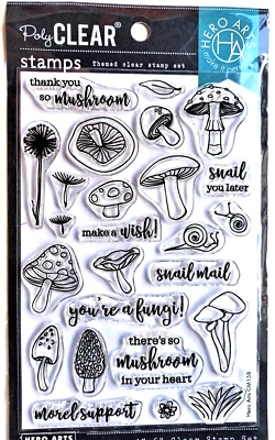 You're a Fungi Mushrooms & Snails Juego de sellos poli transparentes de Hero Arts CM158 ¡NUEVO! Foto 1 de 2