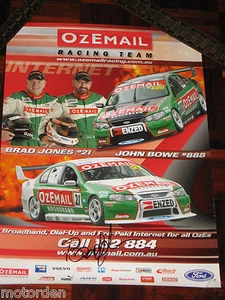 Ford OzEmail Racing Team POSTER SIGNED by Brad Jones 24"x16" John Bowe - Picture 1 of 3
