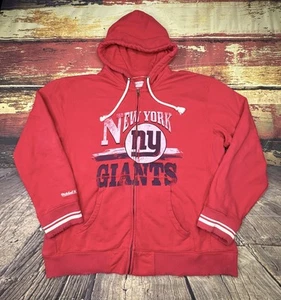 Sudadera con capucha Mitchell & Ness de los New York Giants desgastada cremallera completa peso pesado para hombre 2XL - Imagen 1 de 17