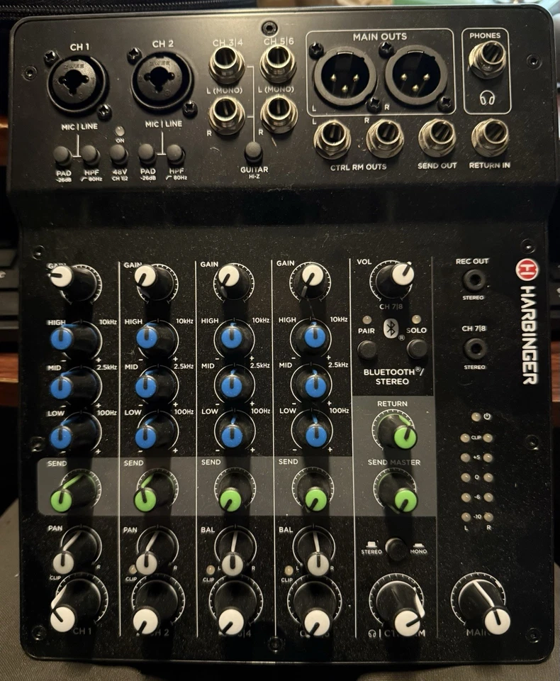 Harbinger LV8 8-Channel Analog Mixer with Bluetooth - Image 1 of 1