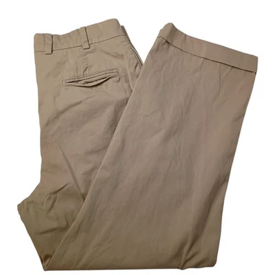Bills Khakis Pants Mens 34x28 Beige Pleated Cuffed Cotton Classic Chino M2P USA - Image 1 of 4
